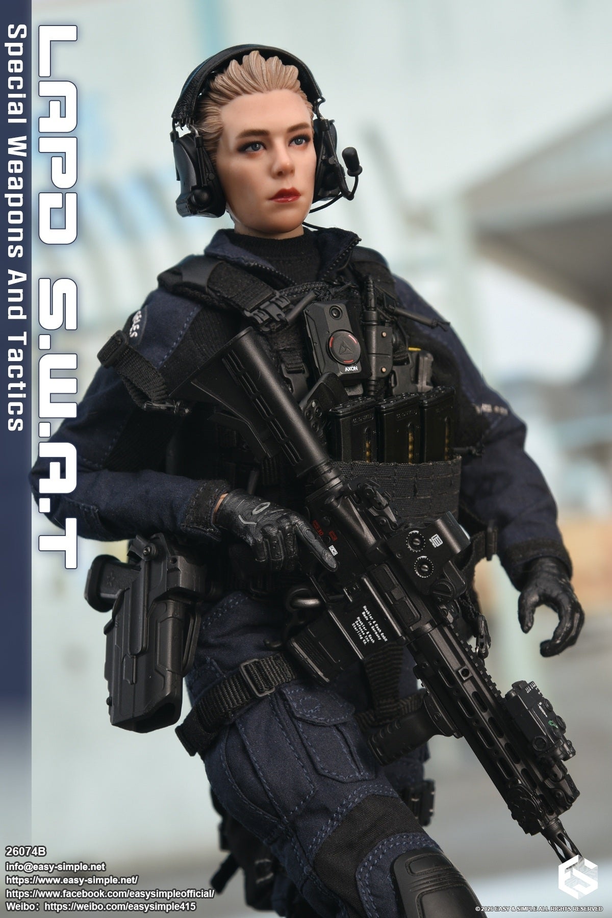 1:6 scale Easy & Simple LAPD S.W.A.T Special Weapons and Tactics 12" Female Figure 26074B (PREORDER)