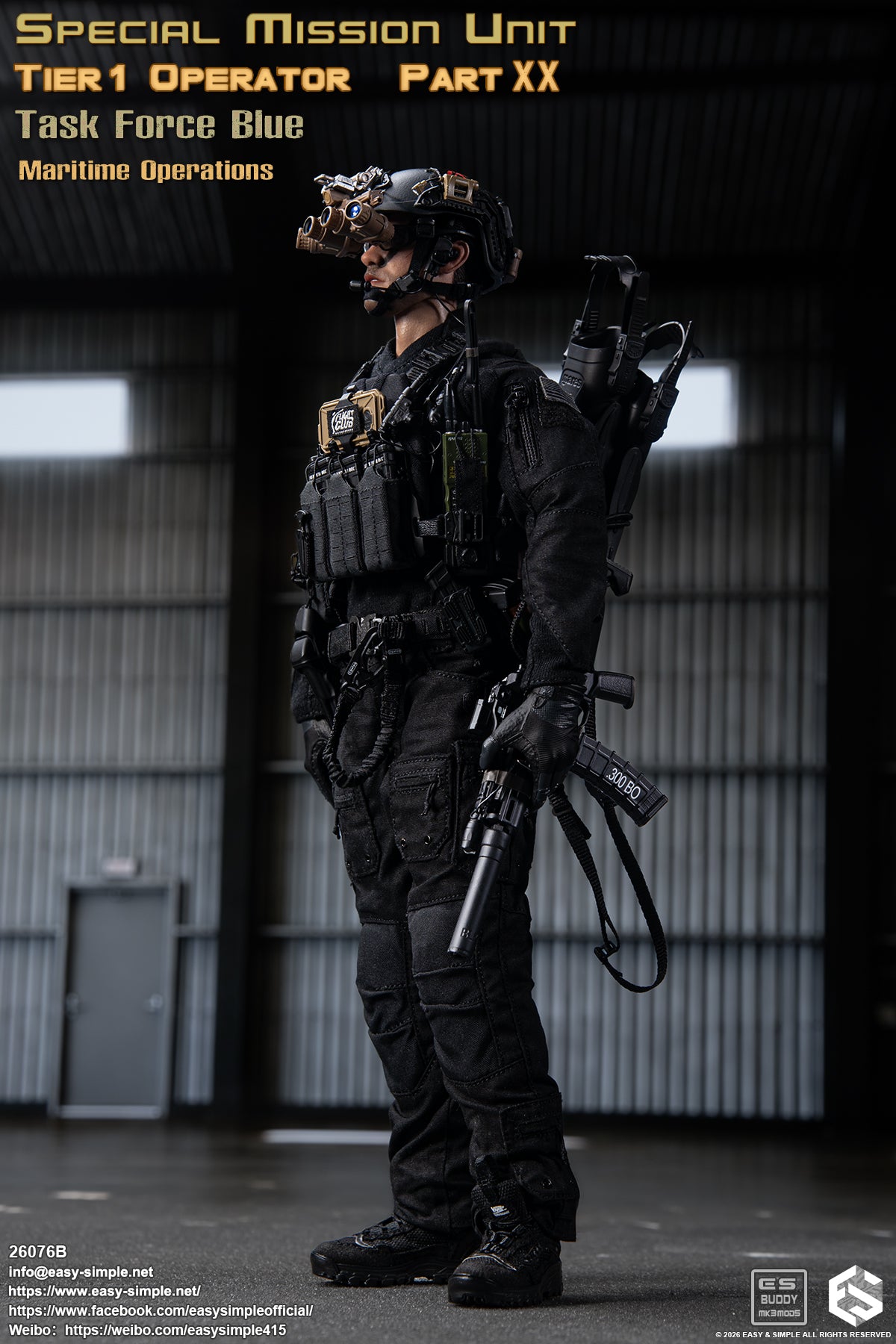 1:6 scale Easy & Simple 26076B Special Mission Unit Tier1 Operator Part XX Task Force Blue Maritime Operations 12" Figure (PREORDER)