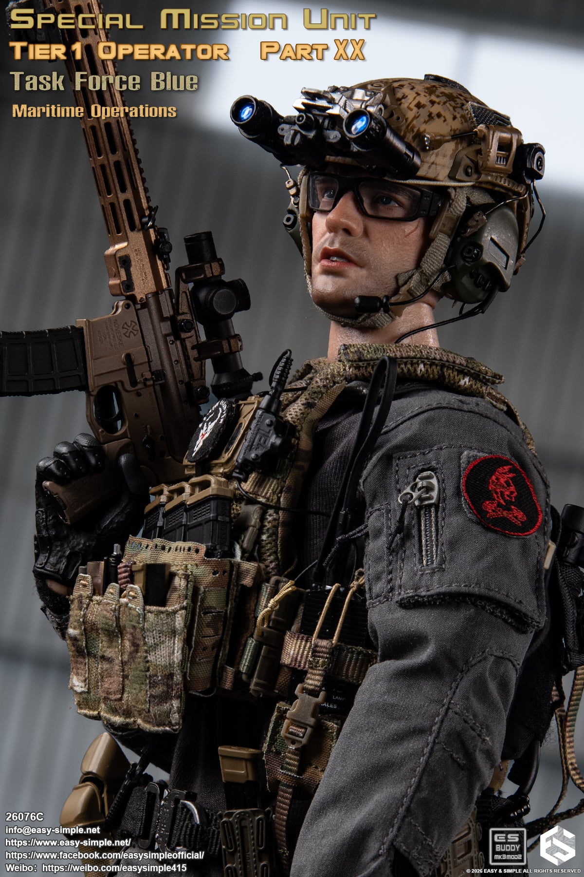 1:6 scale Easy & Simple 26076C Special Mission Unit Tier1 Operator Part XX Task Force Blue Maritime Operations 12" Figure (PREORDER)