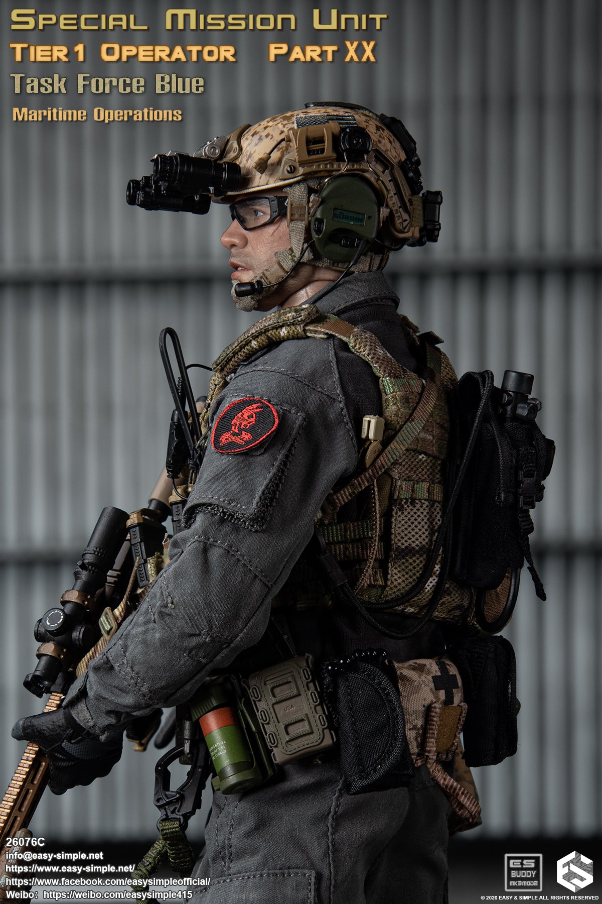 1:6 scale Easy & Simple 26076C Special Mission Unit Tier1 Operator Part XX Task Force Blue Maritime Operations 12" Figure (PREORDER)