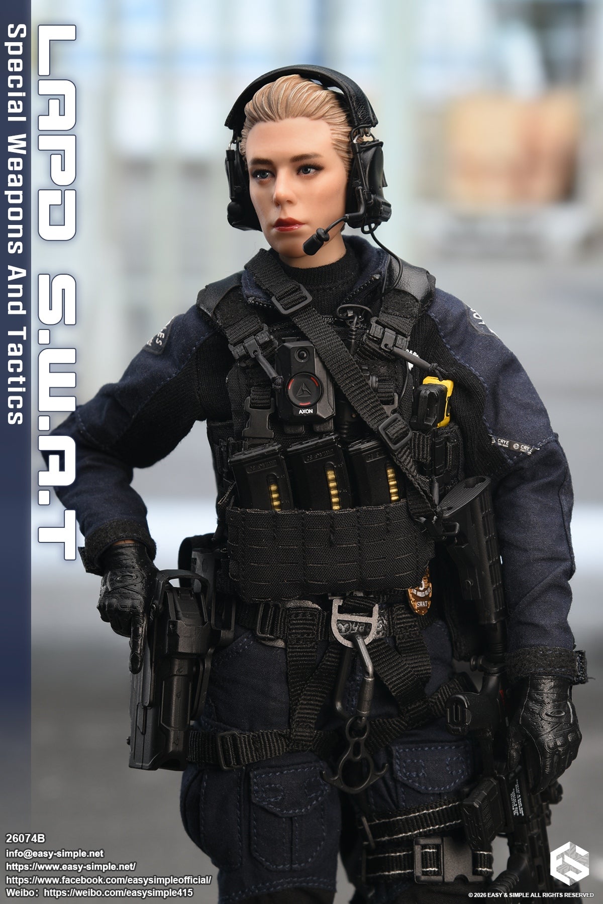 1:6 scale Easy & Simple LAPD S.W.A.T Special Weapons and Tactics 12" Female Figure 26074B (PREORDER)