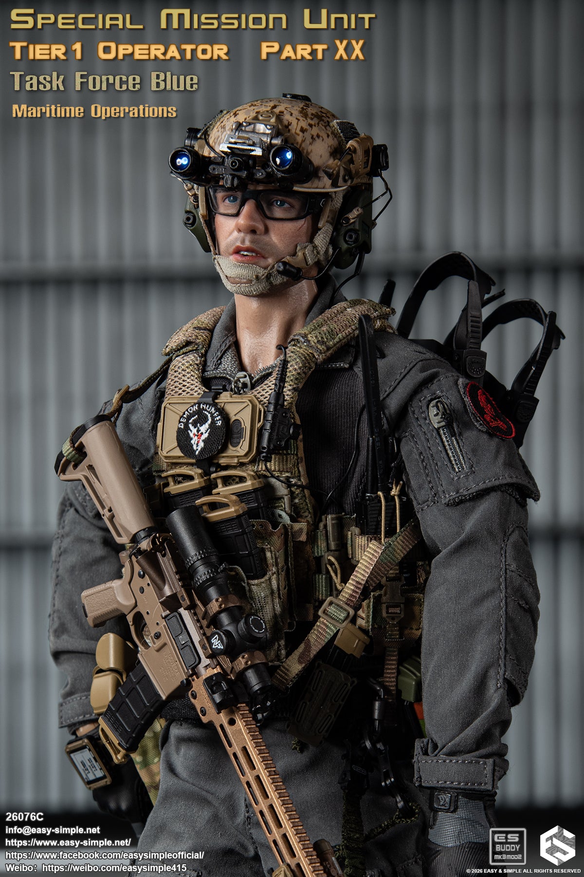 1:6 scale Easy & Simple 26076C Special Mission Unit Tier1 Operator Part XX Task Force Blue Maritime Operations 12" Figure (PREORDER)