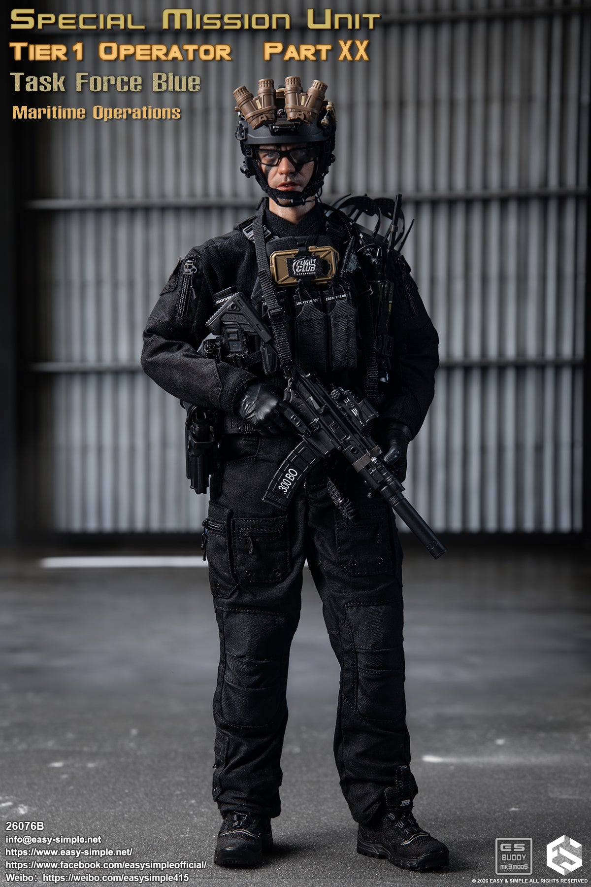 1:6 scale Easy & Simple 26076B Special Mission Unit Tier1 Operator Part XX Task Force Blue Maritime Operations 12" Figure (PREORDER)