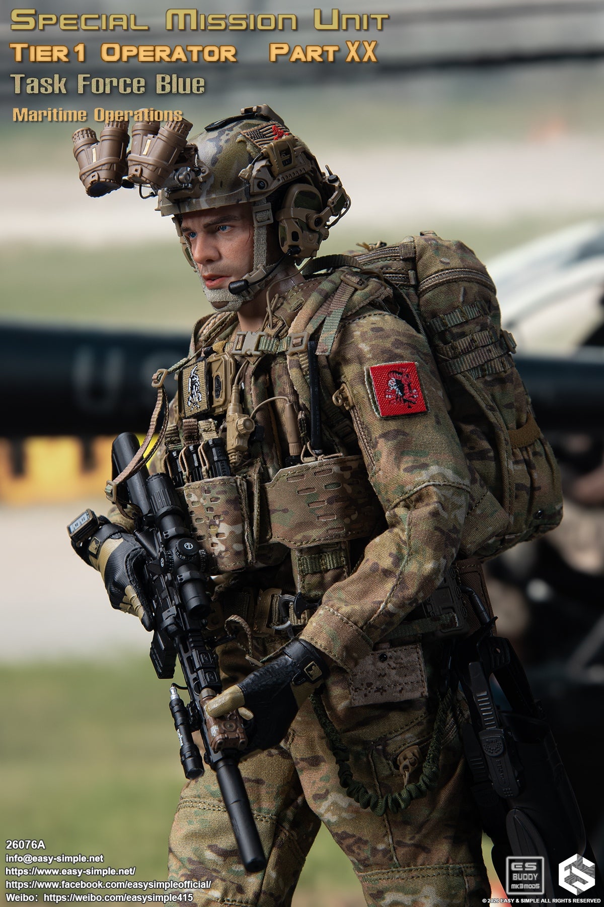1:6 scale Easy & Simple 26076A Special Mission Unit Tier1 Operator Part XX Task Force Blue Maritime Operations 12" Figure (PREORDER)