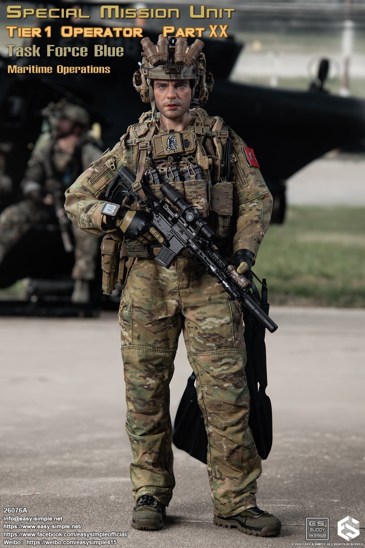 1:6 scale Easy & Simple 26076A Special Mission Unit Tier1 Operator Part XX Task Force Blue Maritime Operations 12" Figure (PREORDER)