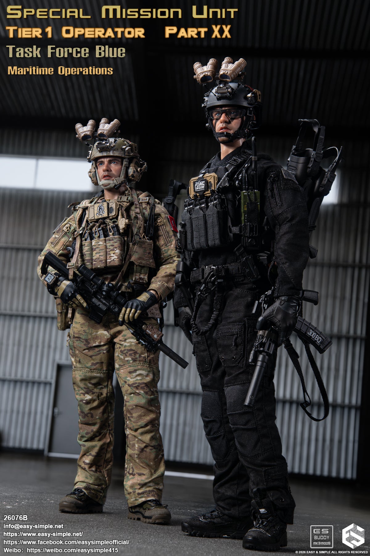 1:6 scale Easy & Simple 26076B Special Mission Unit Tier1 Operator Part XX Task Force Blue Maritime Operations 12" Figure (PREORDER)