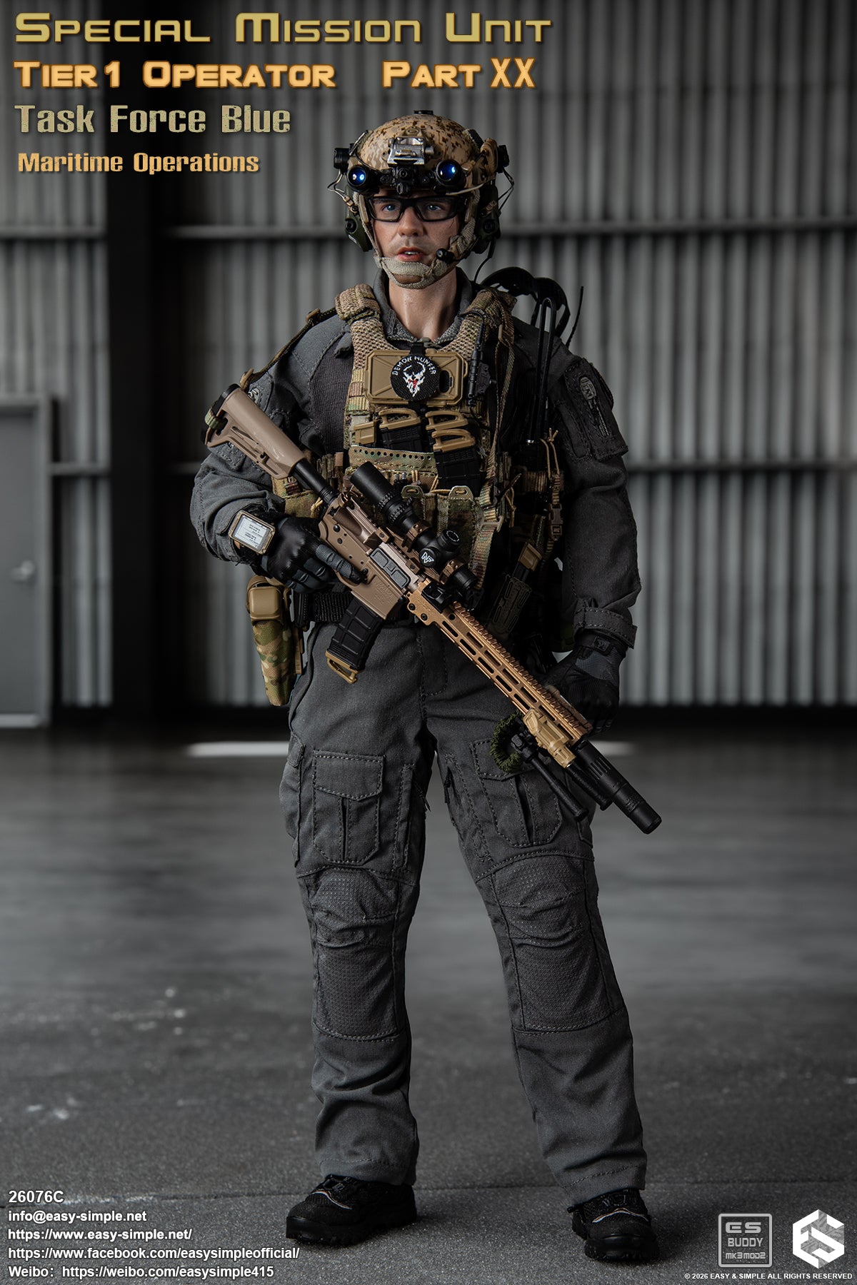 1:6 scale Easy & Simple 26076C Special Mission Unit Tier1 Operator Part XX Task Force Blue Maritime Operations 12" Figure (PREORDER)