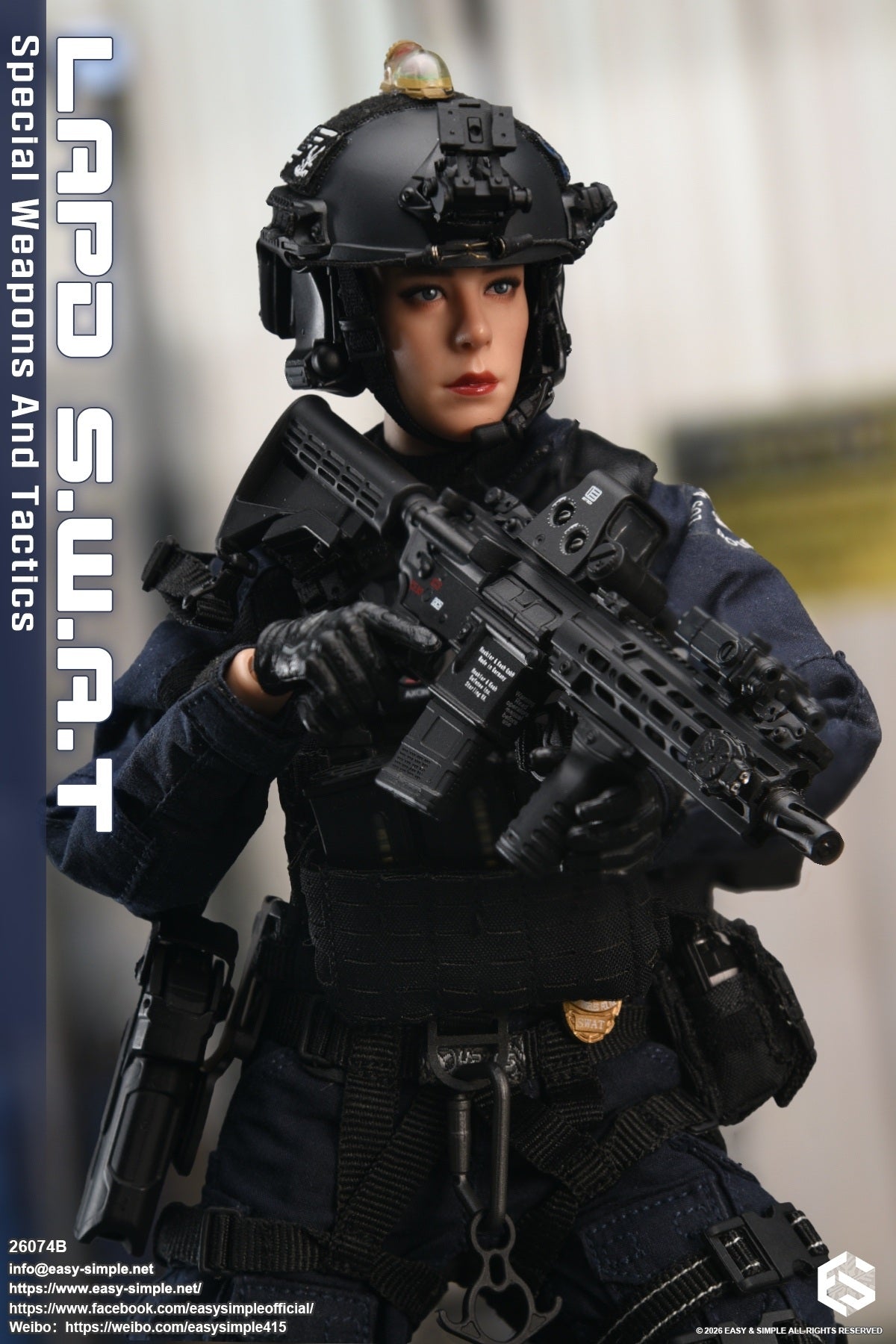 1:6 scale Easy & Simple LAPD S.W.A.T Special Weapons and Tactics 12" Female Figure 26074B (PREORDER)
