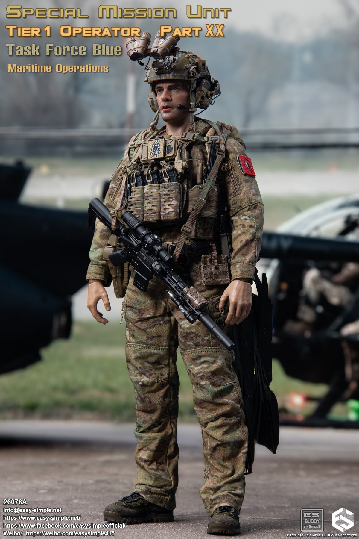 1:6 scale Easy & Simple 26076A Special Mission Unit Tier1 Operator Part XX Task Force Blue Maritime Operations 12" Figure (PREORDER)