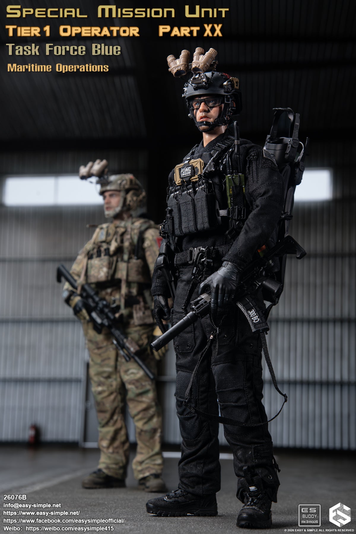 1:6 scale Easy & Simple 26076B Special Mission Unit Tier1 Operator Part XX Task Force Blue Maritime Operations 12" Figure (PREORDER)