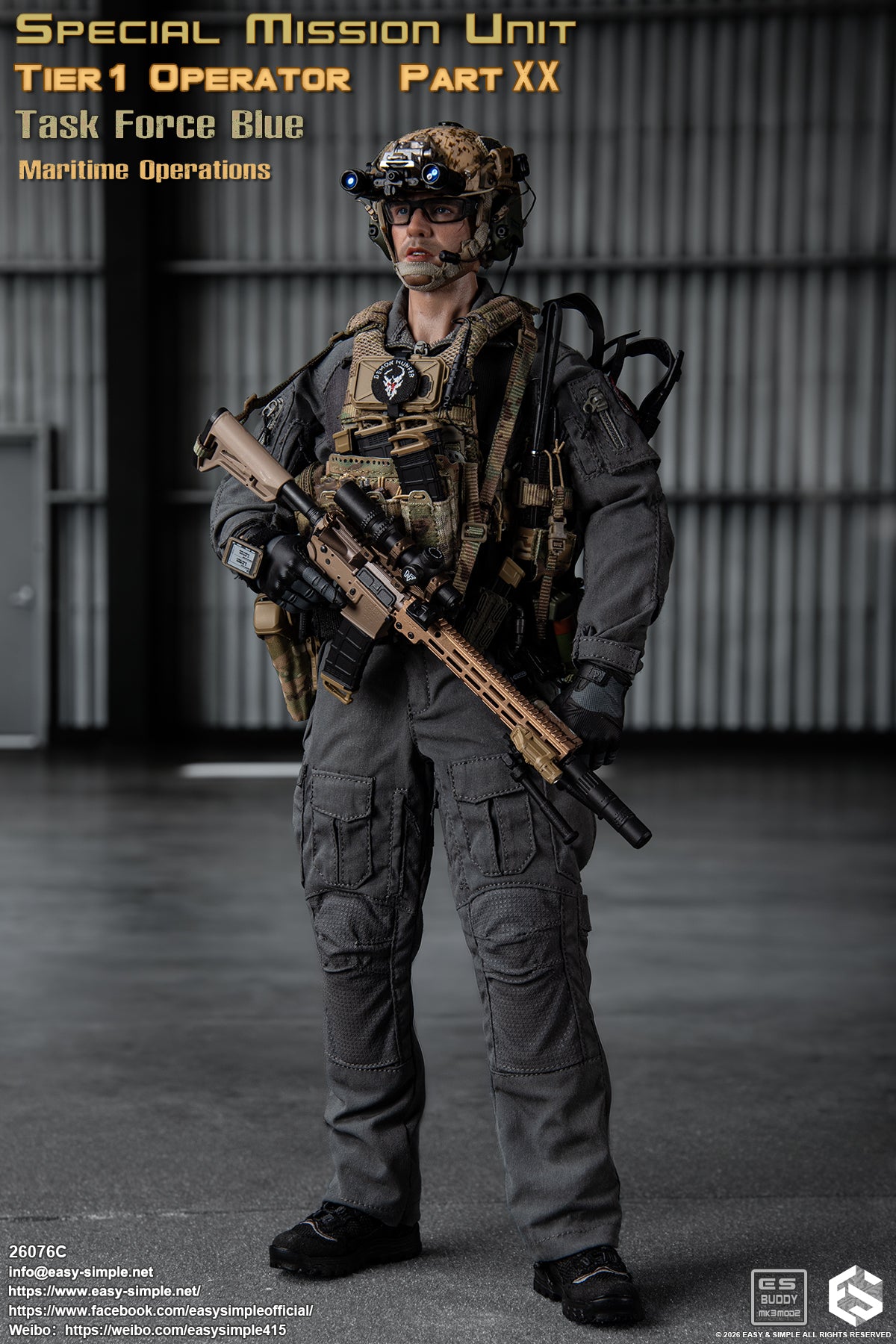 1:6 scale Easy & Simple 26076C Special Mission Unit Tier1 Operator Part XX Task Force Blue Maritime Operations 12" Figure (PREORDER)