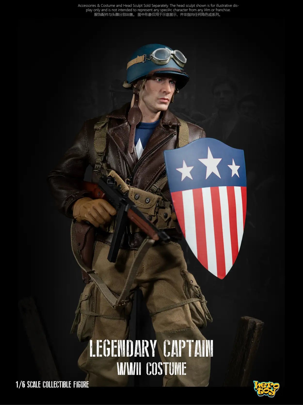 1:6 HERO TOY Legendary Captain WWII Costume Accessory Set with Body (Standard Edition) AC003A (PREORDER)