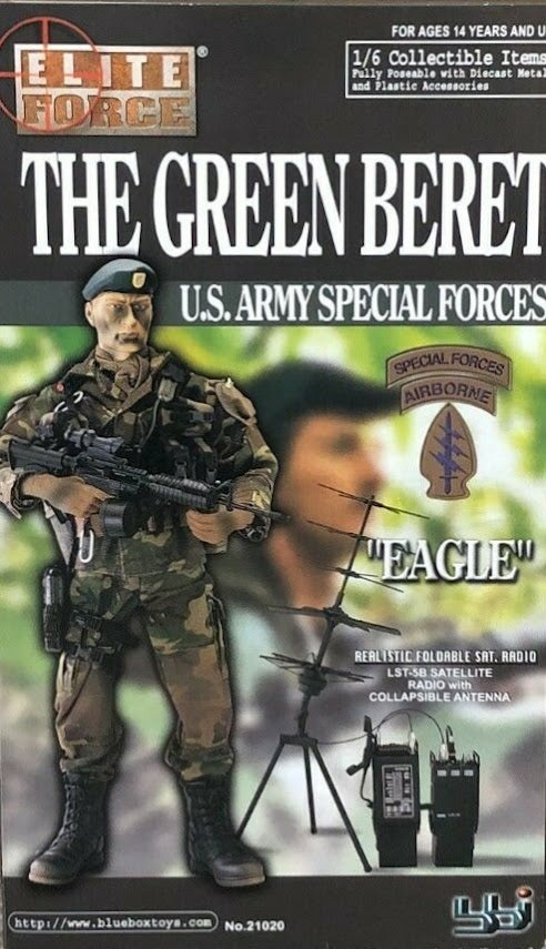 1:6 scale BBI Green Beret Eagle Molded Beret Hat (Weathered) for 12" Figures