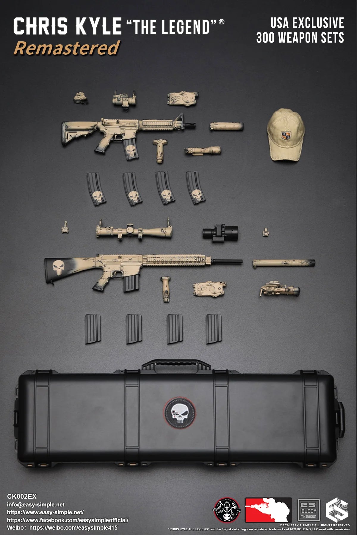 1:6 scale Easy & Simple Chris Kyle "The Legend" Remastered Exclusive Weapon Set
