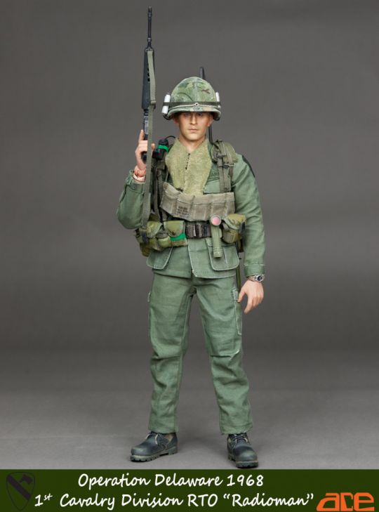 1:6 scale ACE Vietnam Operation Delaware RTO Male Head Sculpt for 12" Figures