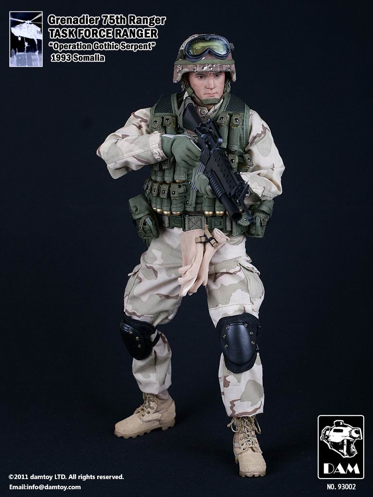 1:6 DamToys Task Force Ranger Grenadier Male Head Sculpt for 12" Figures