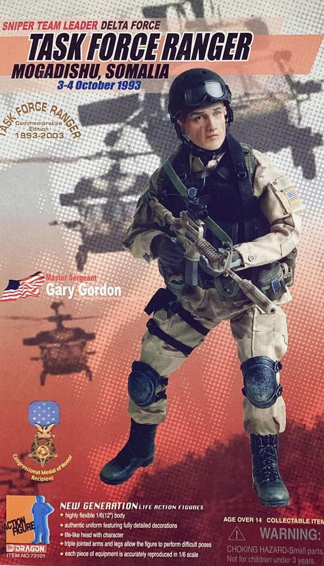 1:6 scale Dragon Delta Force Gary Gordon Black Pro Tec Helmet for 12" Figures