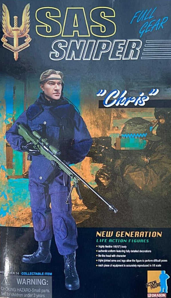 1:6 scale Dragon British SAS Sniper Chris Revolver Pistol w/ Shoulder Holster