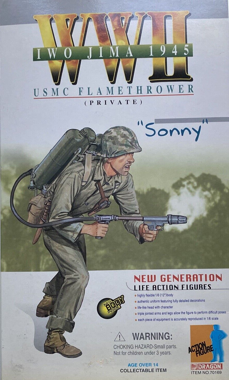 1:6 scale Dragon WWII USMC Sonny Male Head Sculpt for 12" Figures