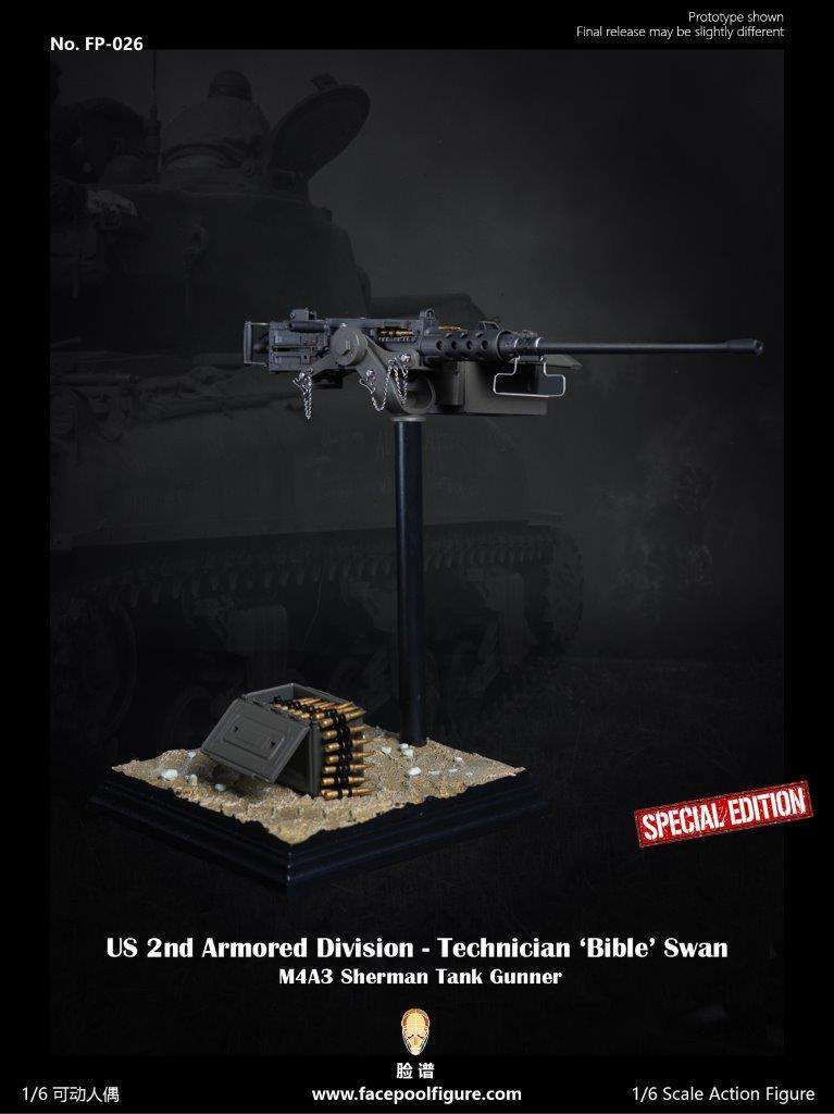 1:6  scale FacePool US 2nd Armored Division Technician Sherman Tank Gunner Special Edition 12" Figure FP026B (PREORDER)