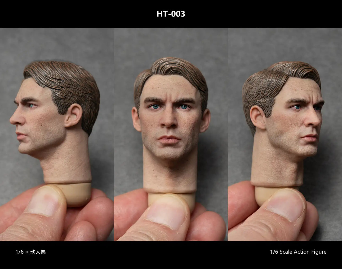 1:6 scale Hero Toys Legendary Captain Male Head Sculpt for 12" Figures HT003 (PREORDER)