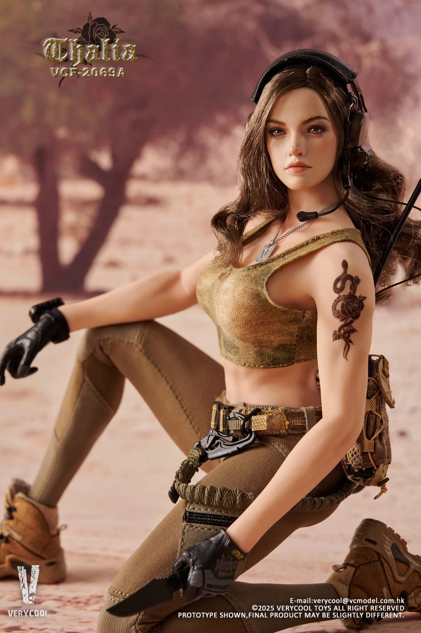1:6 scale Very Cool Desert Female Soldier Talia Brown Hair Action Figure VCF-2069A (PREORDER)