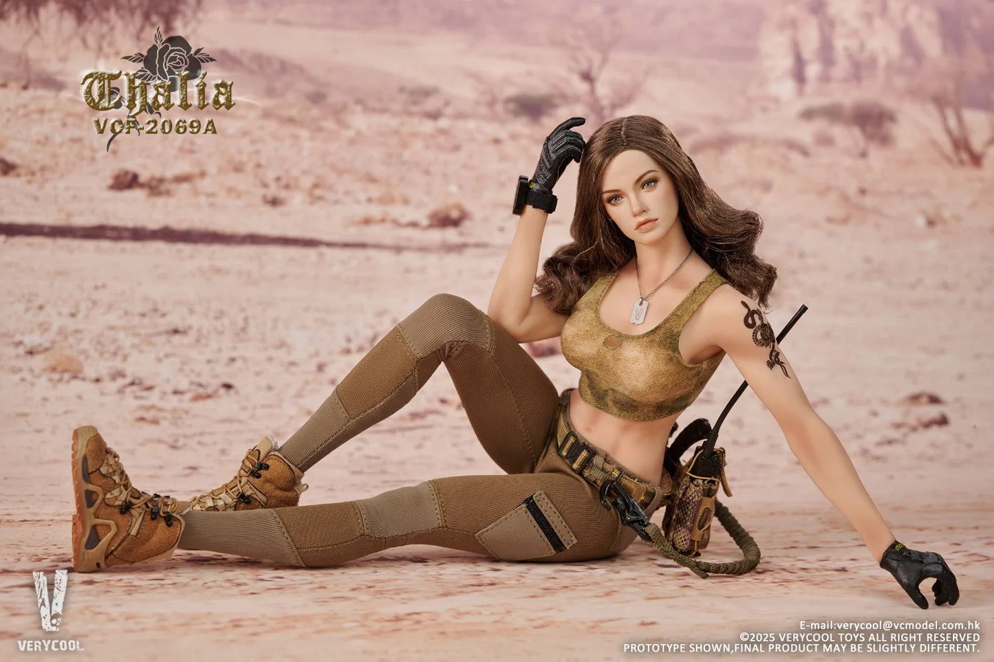 1:6 scale Very Cool Desert Female Soldier Talia Brown Hair Action Figure VCF-2069A (PREORDER)