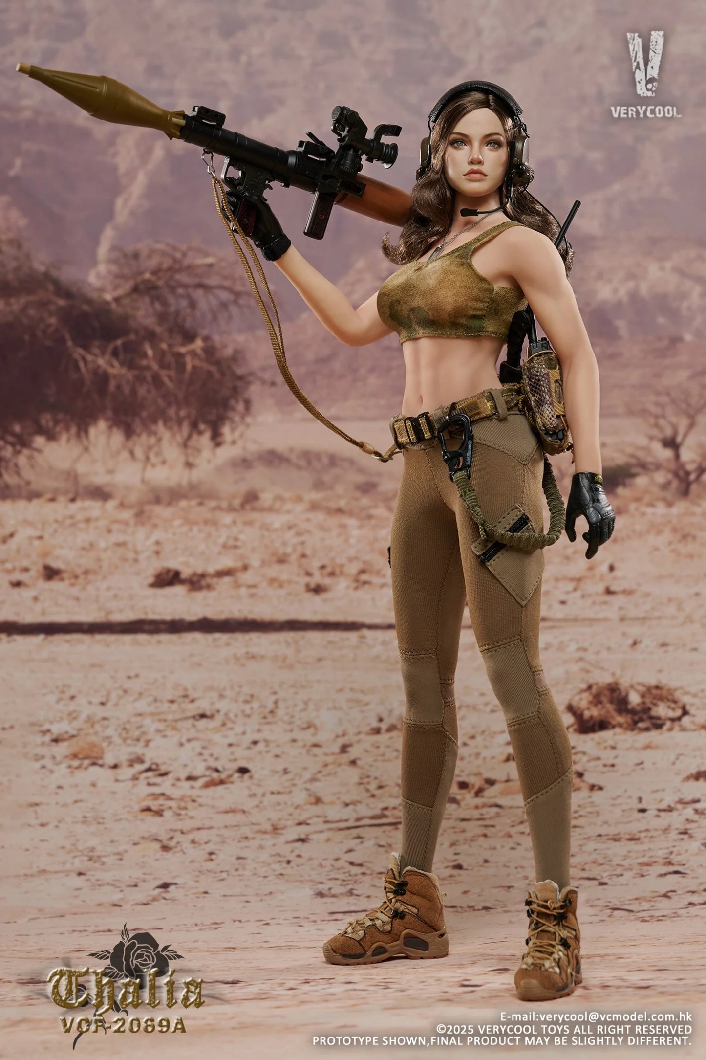 1:6 scale Very Cool Desert Female Soldier Talia Brown Hair Action Figure VCF-2069A (PREORDER)
