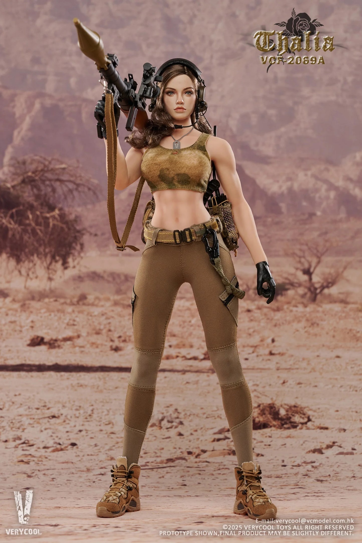 1:6 scale Very Cool Desert Female Soldier Talia Brown Hair Action Figure VCF-2069A (PREORDER)