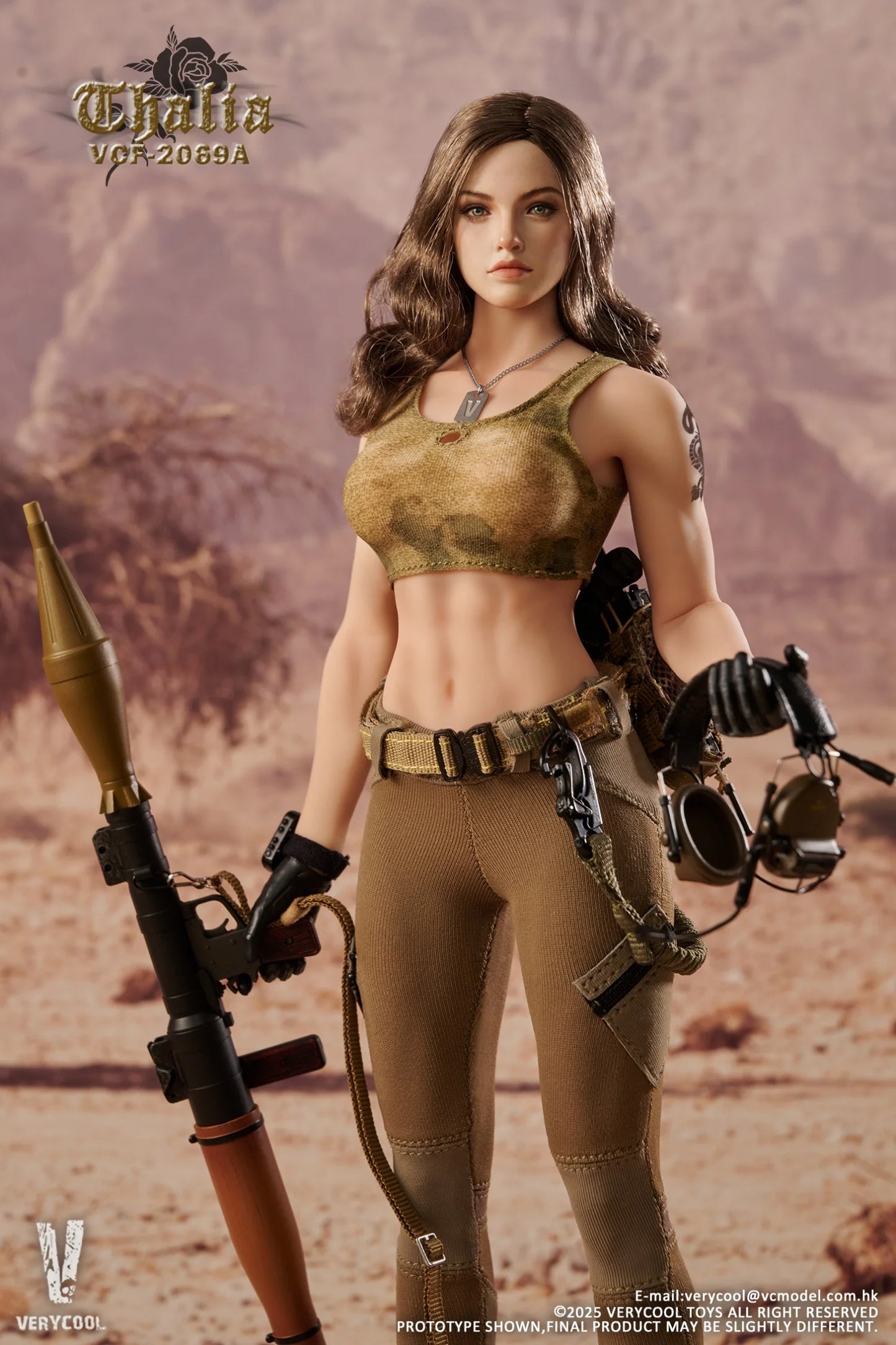 1:6 scale Very Cool Desert Female Soldier Talia Brown Hair Action Figure VCF-2069A (PREORDER)