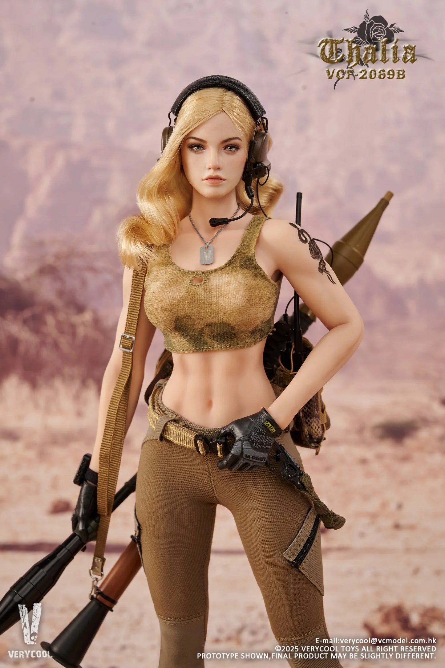 1:6 scale Very Cool Desert Female Soldier Talia Blonde Hair Action Figure VCF2069B (PREORDER)