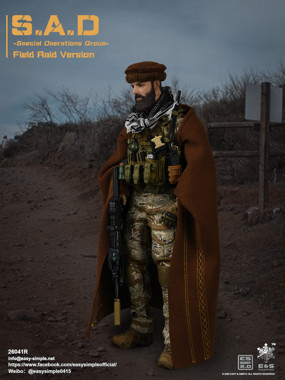 1:6 scale Easy & Simple S.A.D. Special Operations Group Field Raid Version 12" Figure 26041R