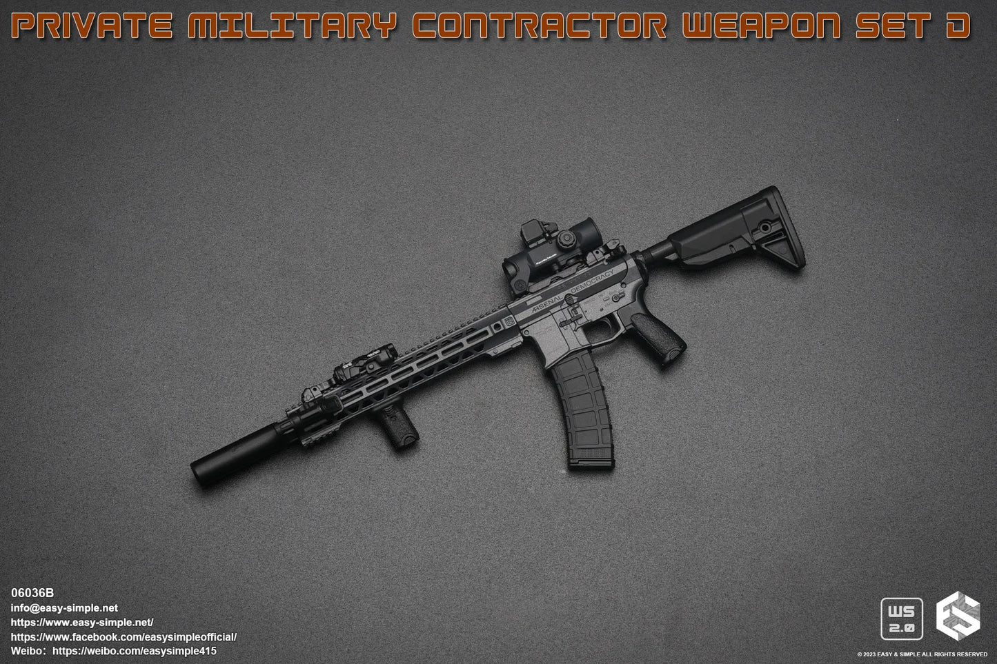 1:6 Easy & Simple PMC Reaper 5.56 Rifle for 12" Figures 06036B