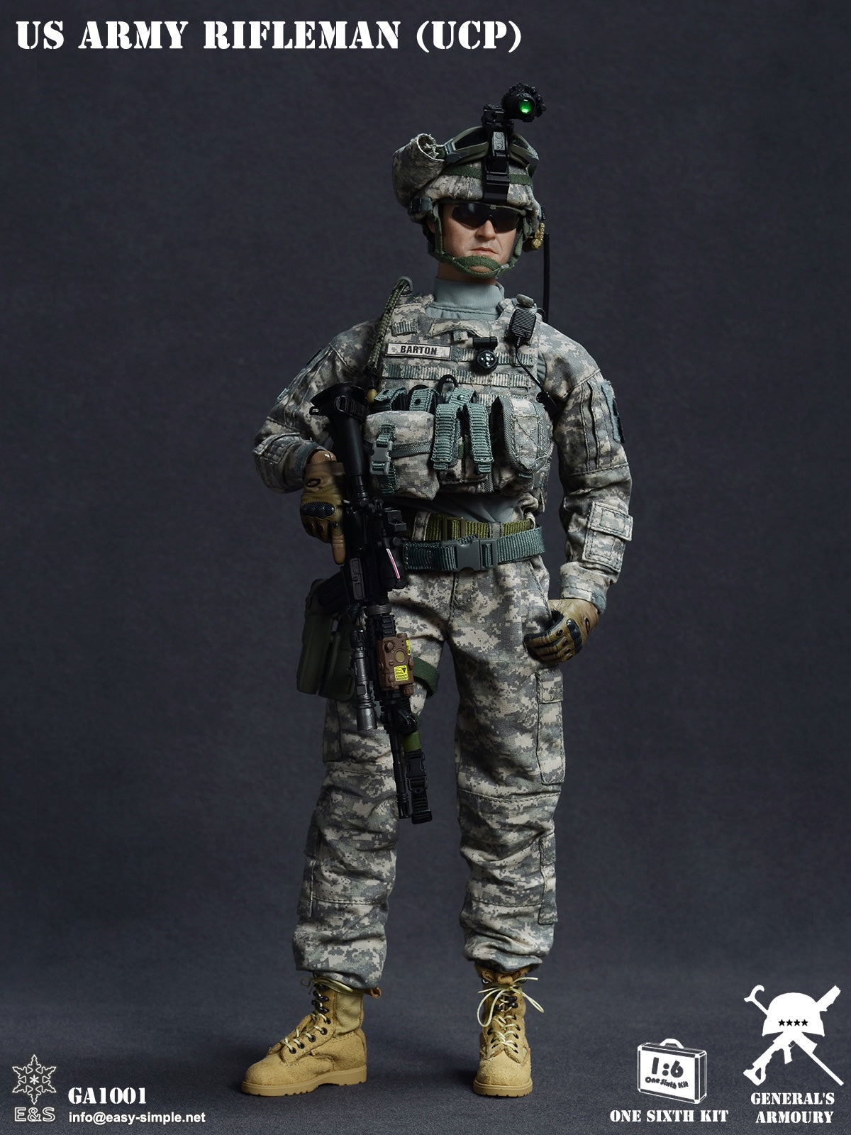 1:6 scale General's Armoury US Army Tan Oakley Gloved Hands for 12" Figures