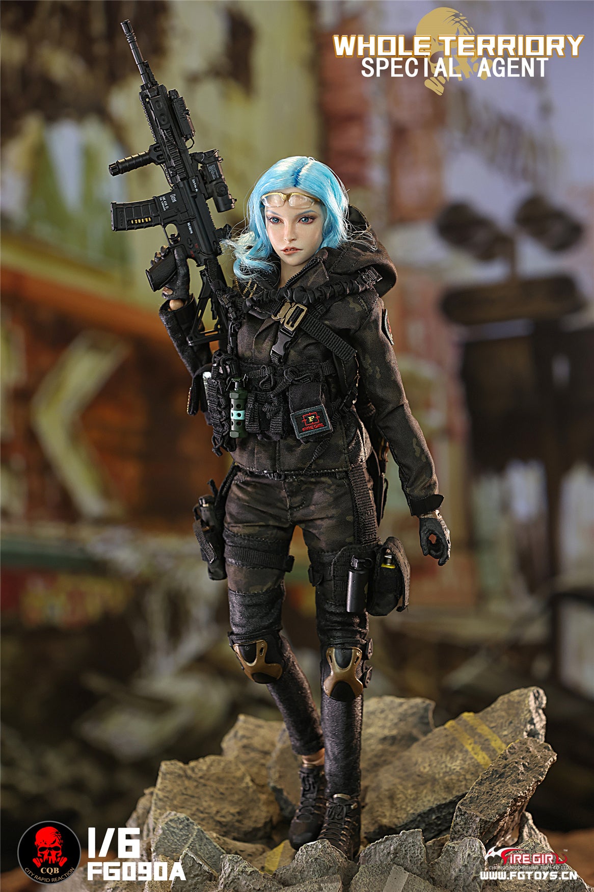 1:6 scale Fire Girl Female CQB Tactical Agent in Olive Green Accessory Set for 12" Figures FG090A