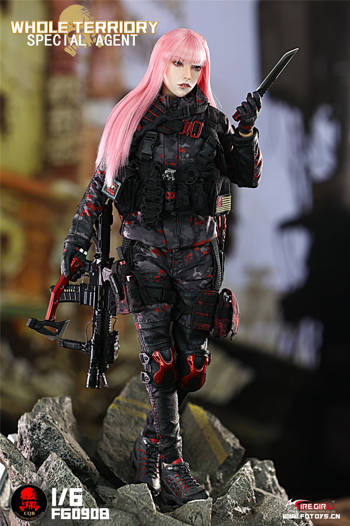 1:6 scale Fire Girl Female CQB Tactical Agent in Grey Accessory Set for 12" Figures FG090B