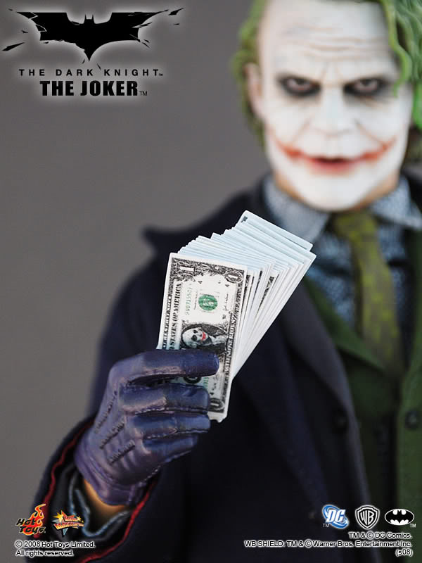 1:6 scale Hot Toys The Dark Knight Joker 12" Action Figure MMS68