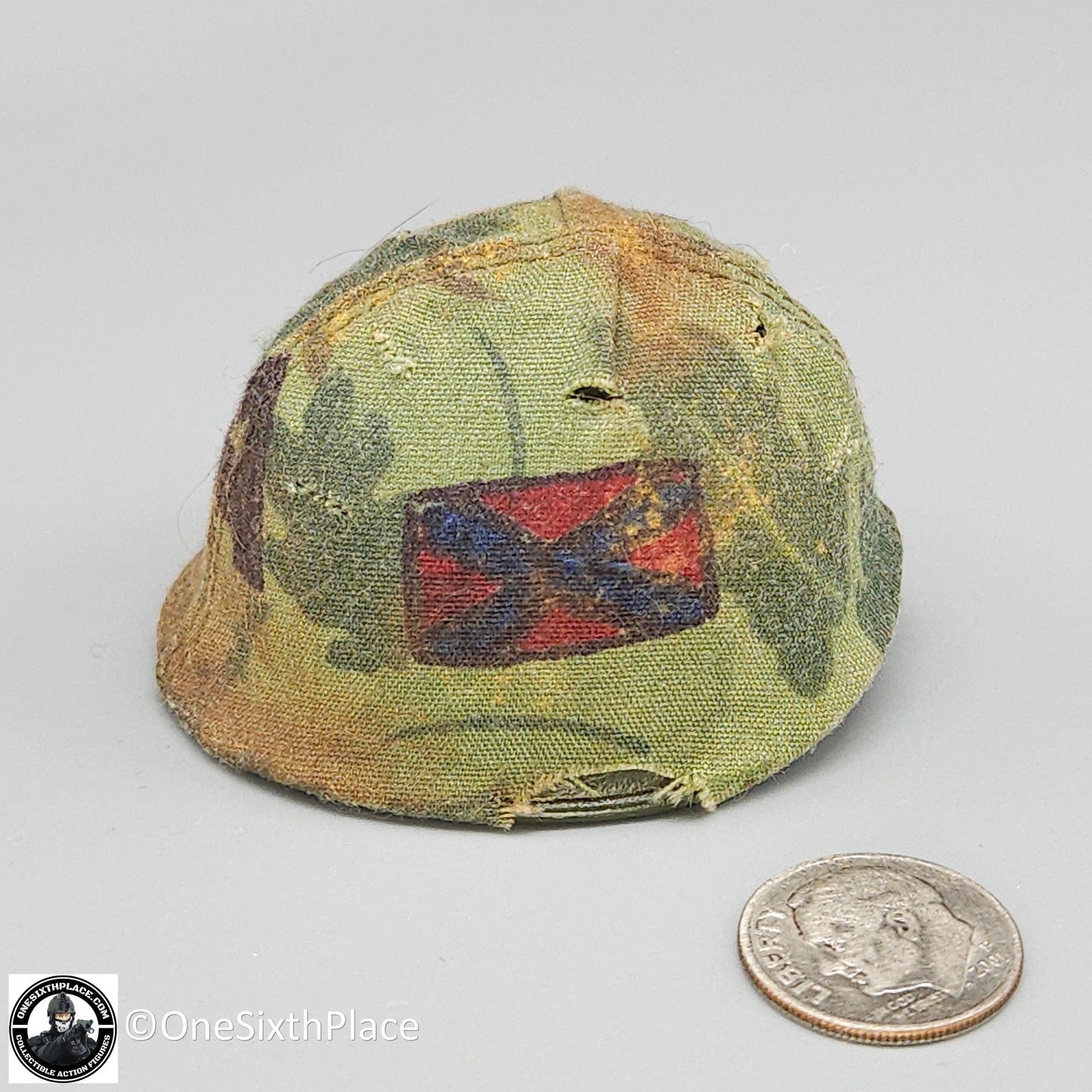 1:6 scale Custom Vietnam Mitchell Camo Helmet w/ Graffiti for 12" Figures