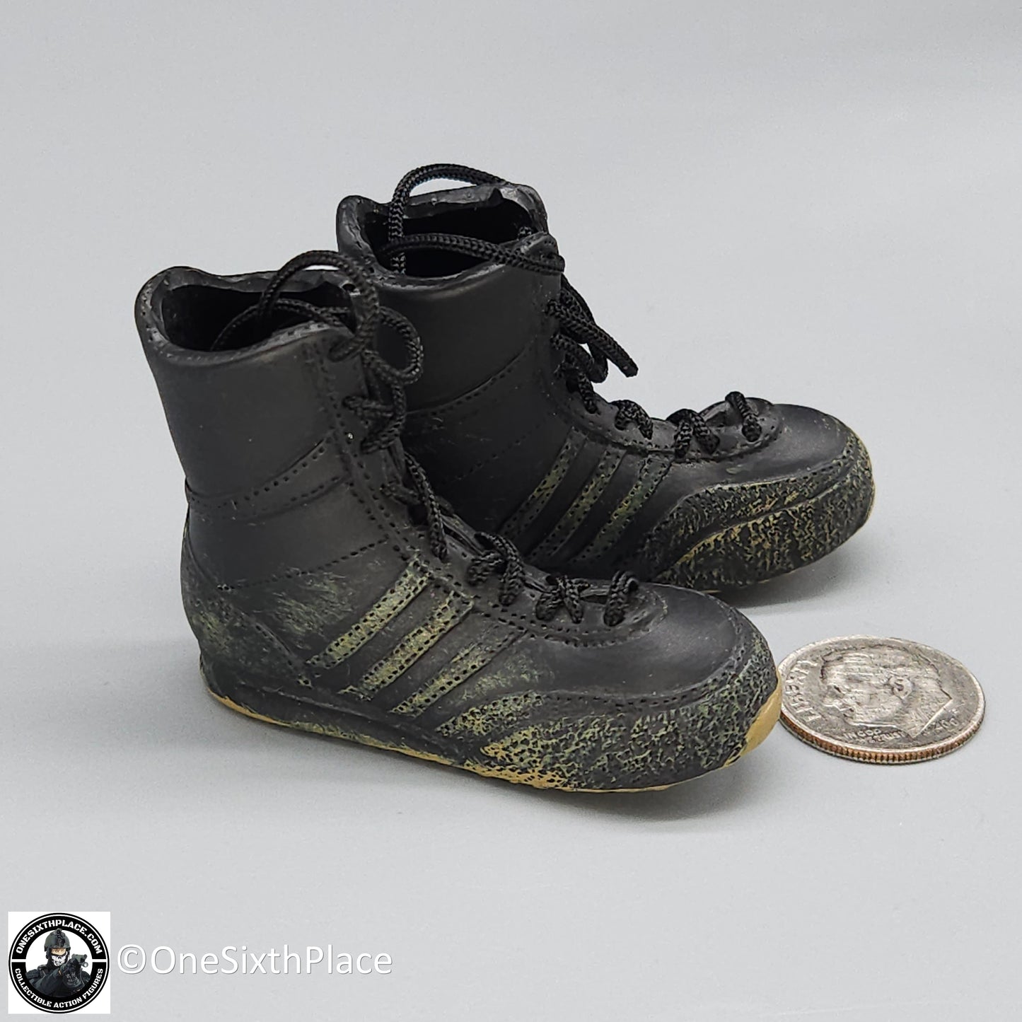 1:6 scale Toy Soldier Delta Force Black Adidas Boots for 12" Figures