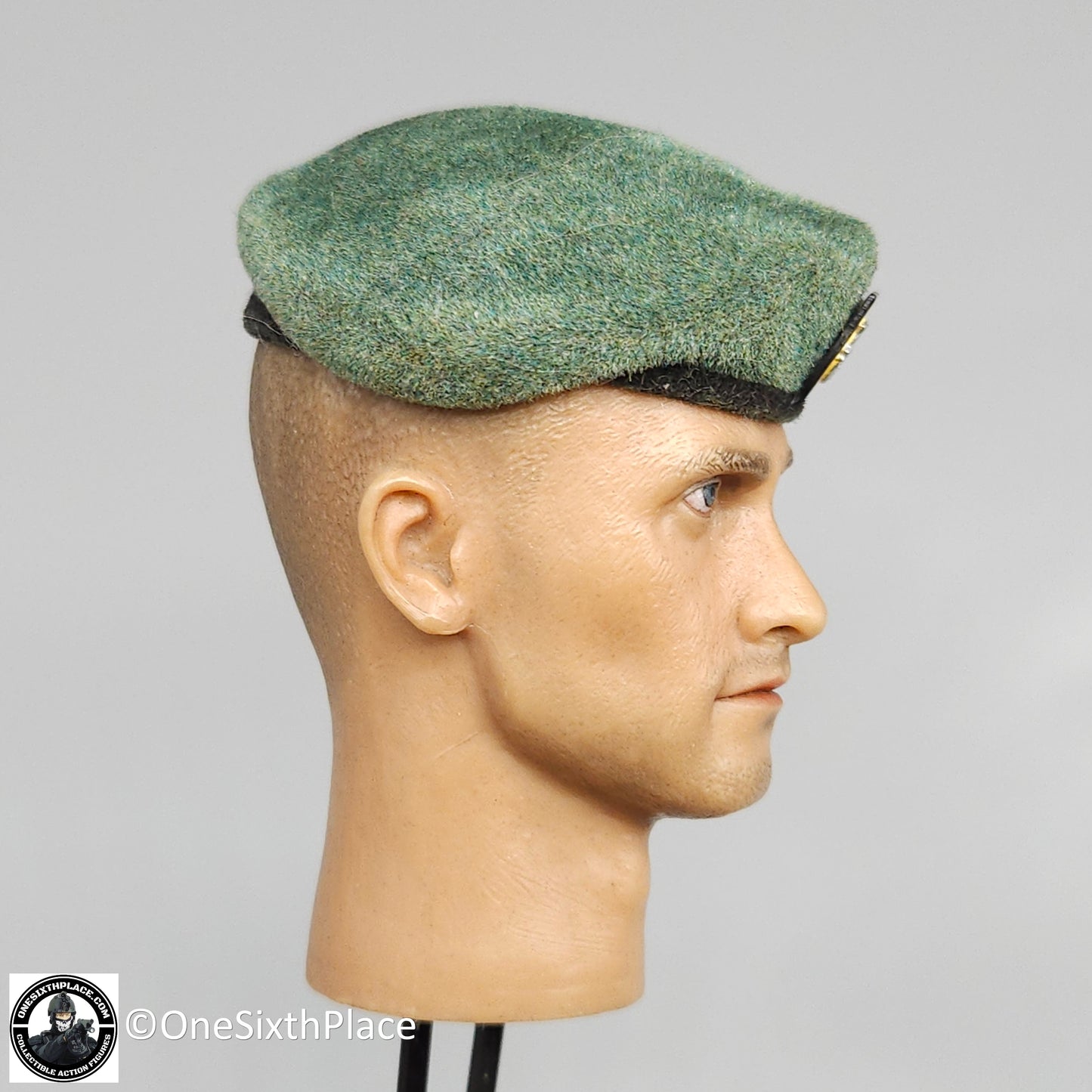 1:6 scale BBI Green Beret Eagle Molded Beret Hat (Weathered) for 12" Figures