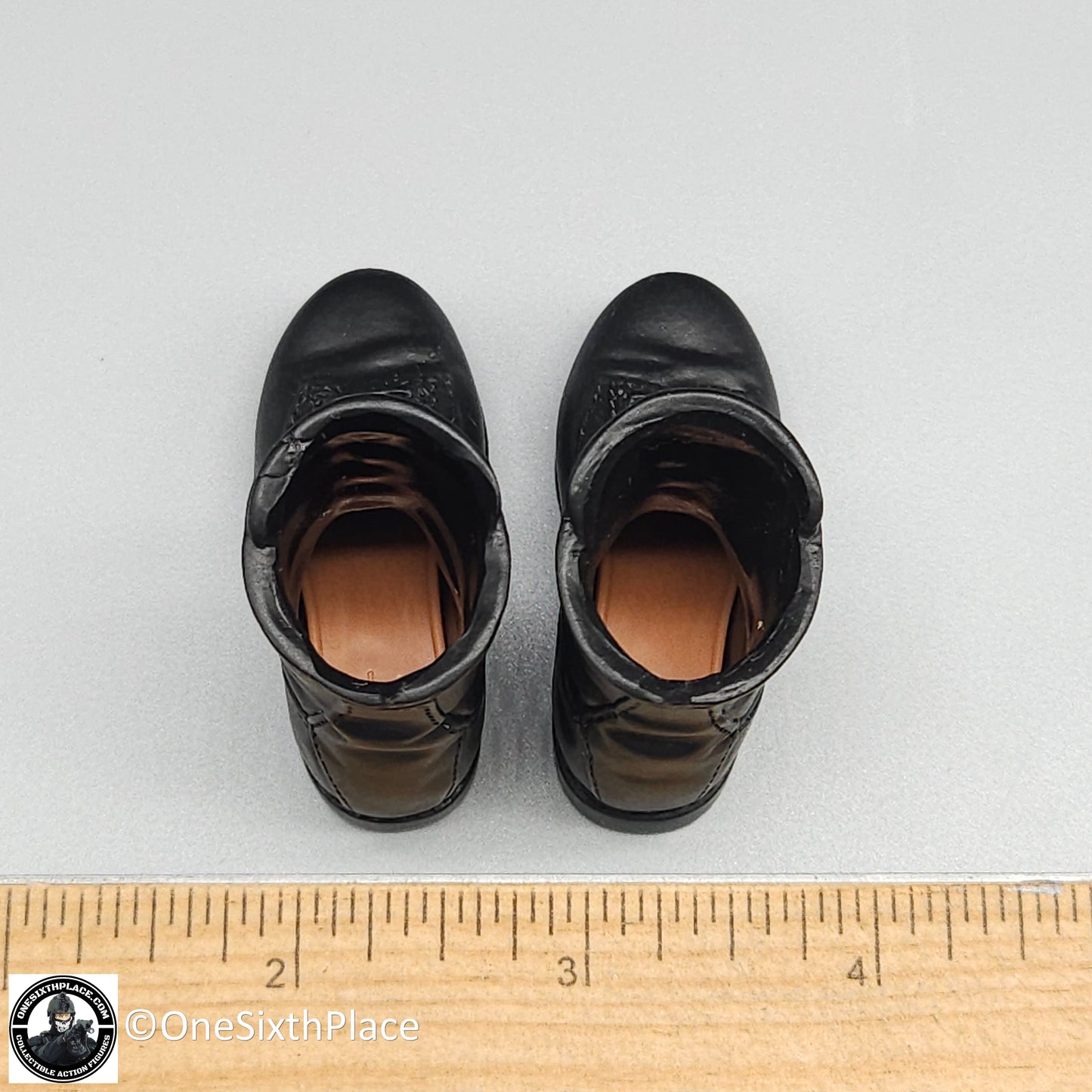 1:6 scale Dragon Navy SEAL Rick Black Combat Boots (Foot Type) for 12" Figures