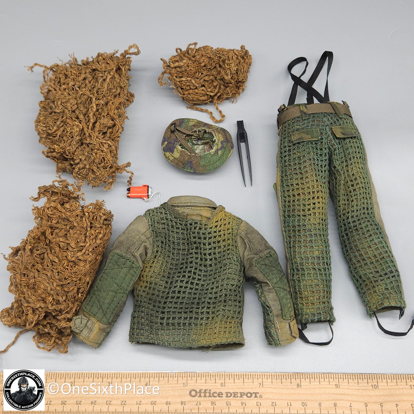 1:6 scale BBI USMC Sniper Snake Ghillie Suit w/ Hat for 12" Figures