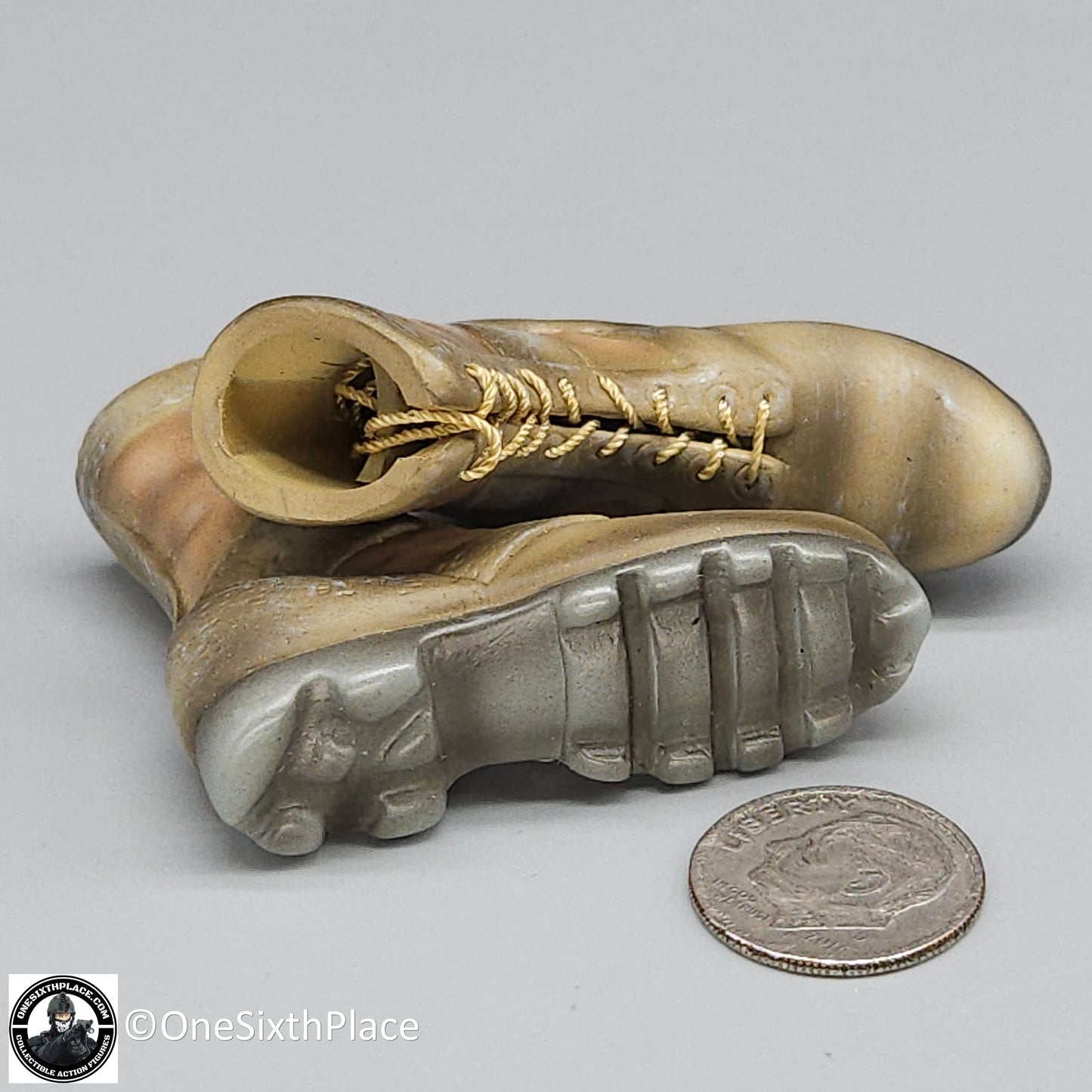 1:6 scale Toy Soldier Molded Desert Danner Boots w/ Laces for 12" Figures