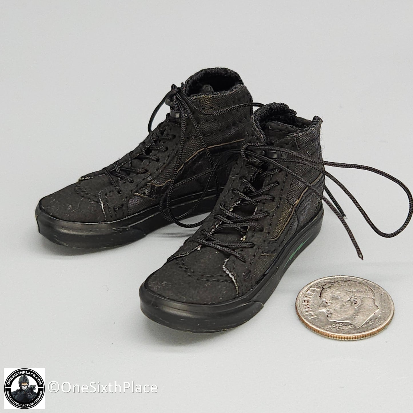 1:6 scale Easy & Simple Paramilitary Forces Operator Black Skate Shoes for 12" Figures