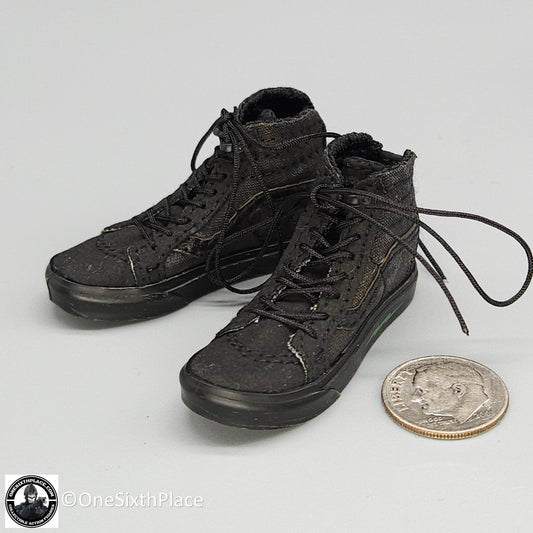 1:6 scale Easy & Simple Paramilitary Forces Operator Black Skate Shoes for 12" Figures