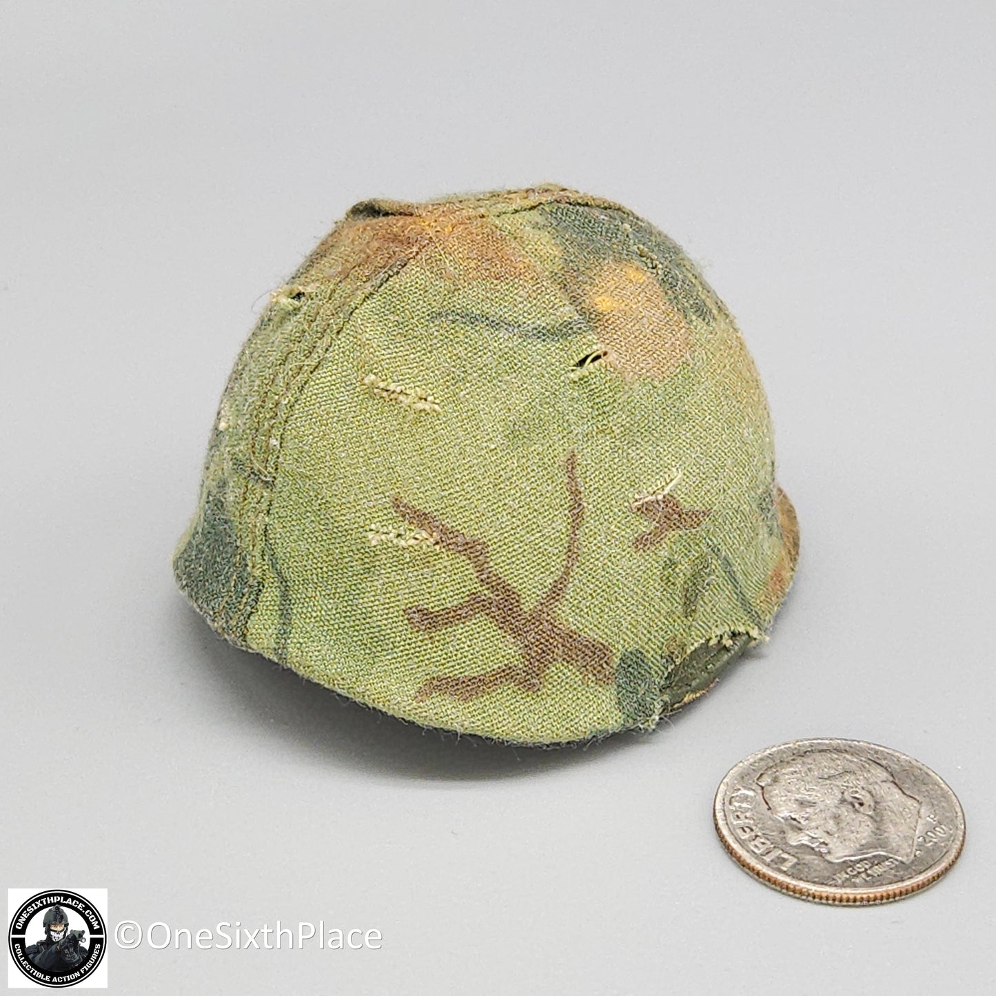 1:6 scale Custom Vietnam Mitchell Camo Helmet w/ Graffiti for 12" Figures