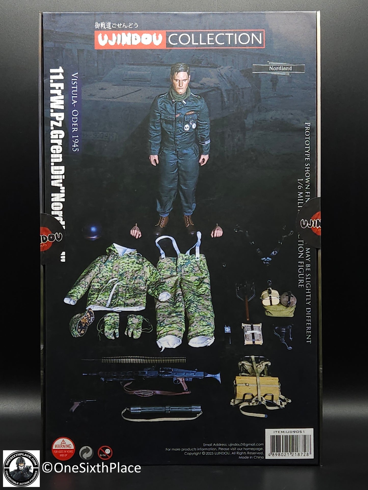 1:6 scale Ujindou WWII German Panzer Grenadier Division "Nordland" 12" Figure UD9051