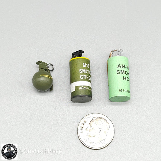 1:6 scale Easy & Simple NAVY Special Warfare Operator Grenades (x3) for 12" Figures