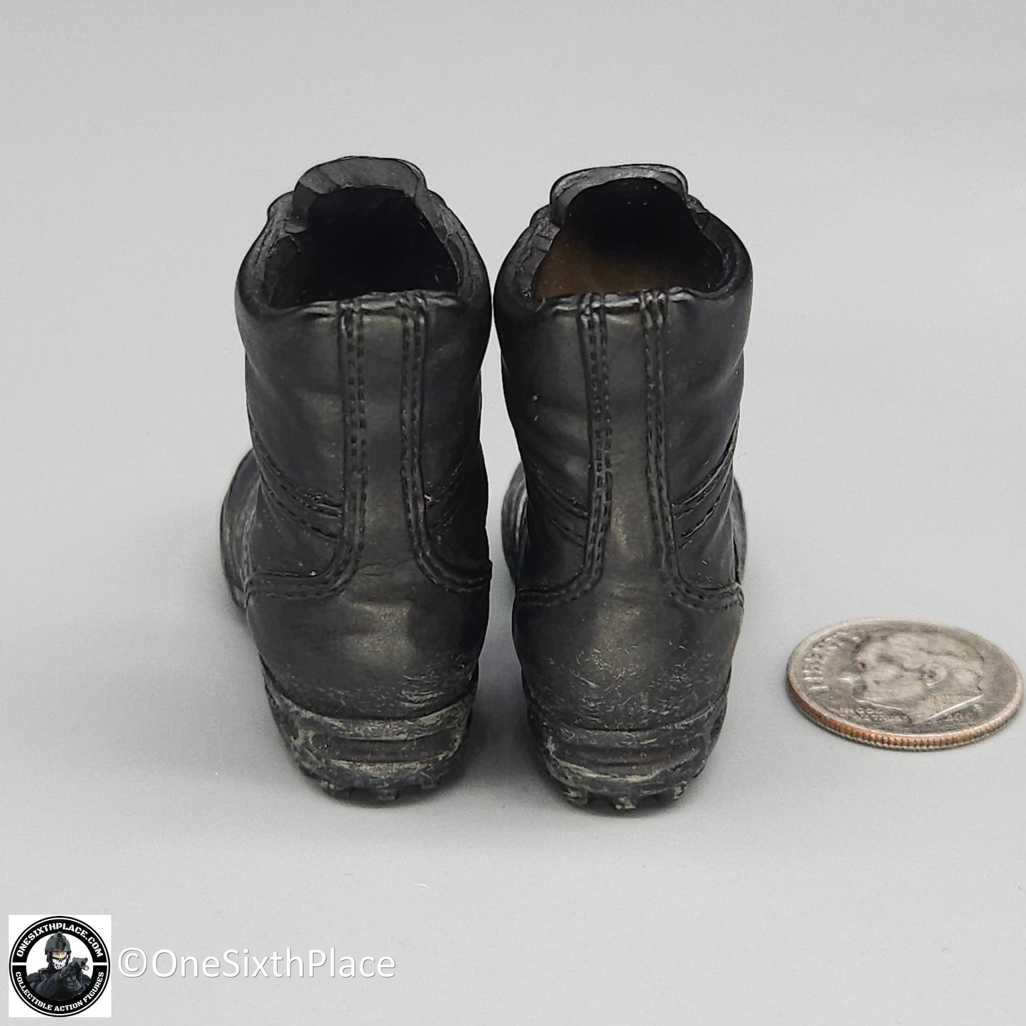 1:6 scale BBI Black Adidas Tactical Boots )Foot Type) for 12" Figures