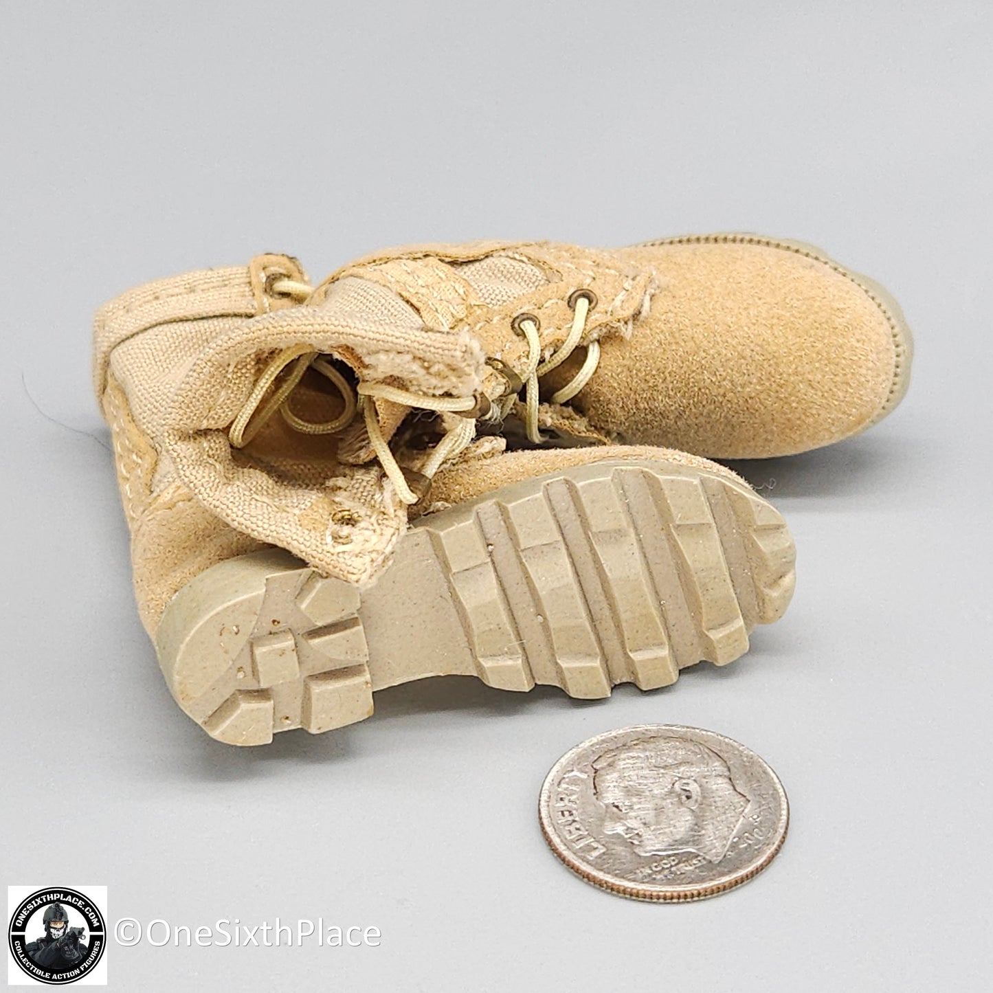 1:6 scale ACE Tan Desert Danner Boots (Foot Type) for 12" Figures
